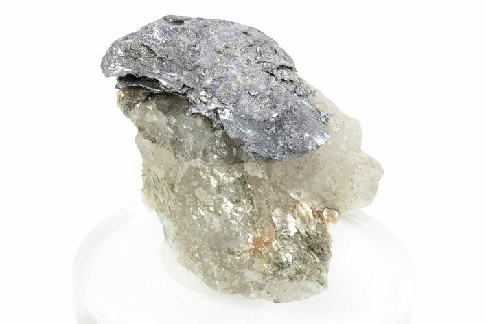 Gleaming Molybdenite in Quartz - La Corne, Canada #247816